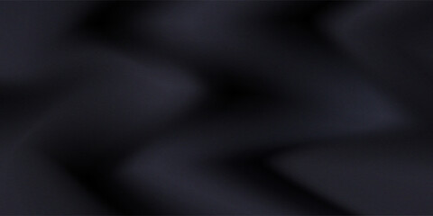 Abstract background with silk cloth texture, shiny satin curtain with waves and drapery. Vector realistic wallpaper with luxury flowing black textile.