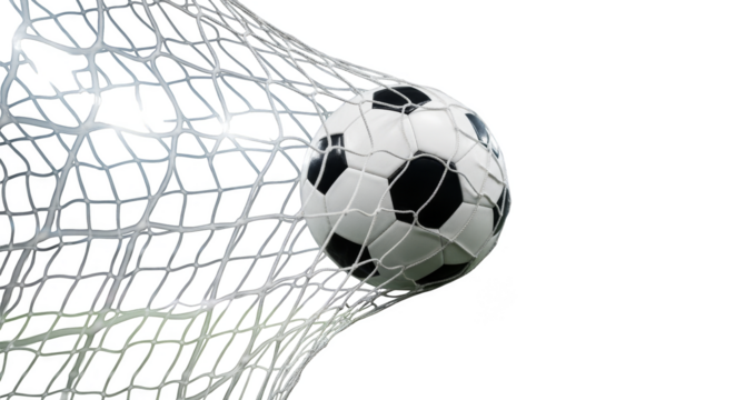 Goal A soccer ball caught in the net