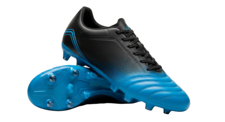 Gradient blue sports cleats on black