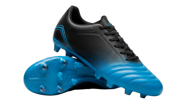 Gradient blue sports cleats on black