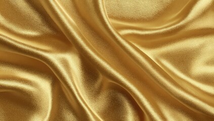 Obraz premium Golden satin fabric, draped in soft folds