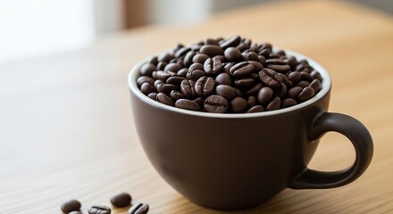 Fototapeta premium Roasted coffee beans in cup