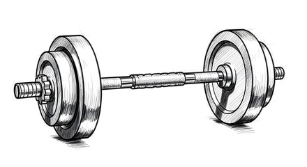 Sketch of a Barbell Weightlifting Equipment