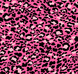 Leopard print. seamless background. Animal skin background with  colorful spots on a beige background. Abstract texture of exotic jungle. Repeat design for decor, fabric, textiles, wallpaper