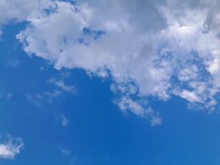 Background with clouds on blue sky. Beautiful sunny sky