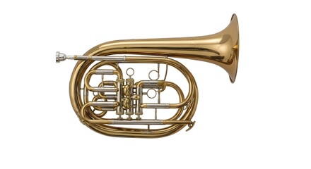 Naklejka premium Isolated Gold Mellophonium Musical Instrument