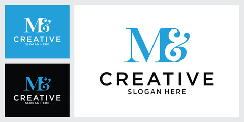 ME or EM initial letter logo design vector