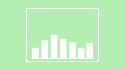 Abstract motion graphics loop featuring green bar chart for corporate presentations. Green background animated bar graph for business statistics and finance data reports. - Powered by Adobe