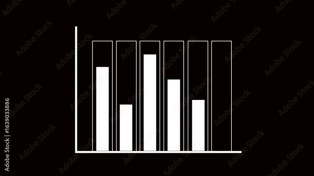Poster corporate data visualization with abstract bar graph and modern motion graphics. finance statistics 