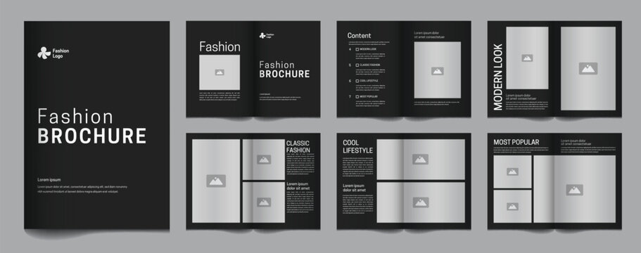 Fashion brochure template minimalist design, lookbook, magazine, brochure,