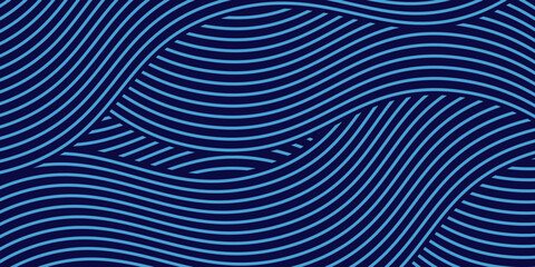 Dark blue simple line art pattern. Geometric pattern, abstract pattern, seamless pattern. Eps10 vector illustration