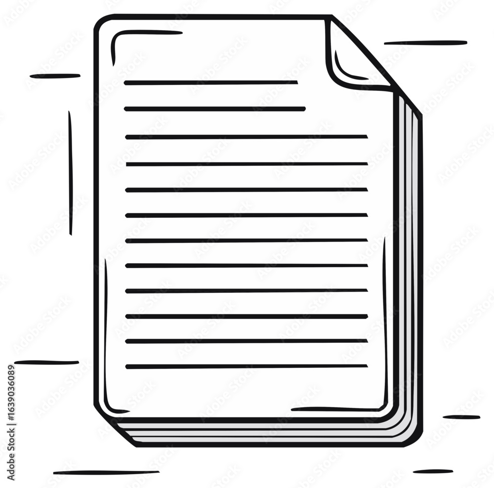 Poster stack of lined pages graphic document pile white sheets text lines file