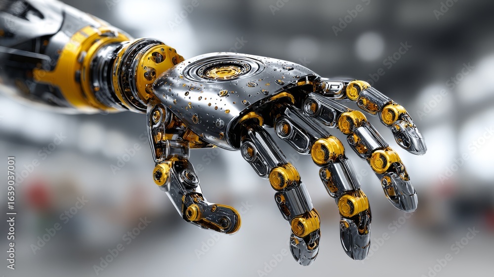 Poster an advanced robotic appendage demonstrating precise dexterity and complex manipulation capabilities 