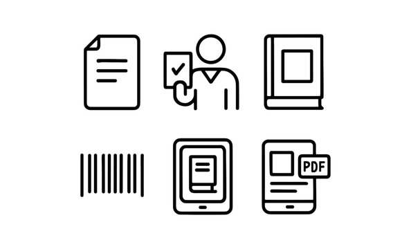 Minimalist icon set for digital and physical document management