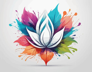 Beautiful Multi color Flower vector with white background 