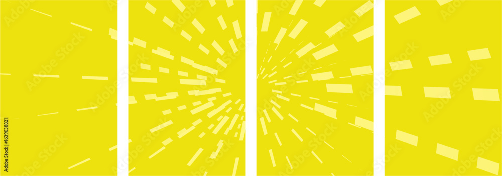 Poster a collection of technology-themed abstract vector backgrounds with a geometric pattern of yellow lin