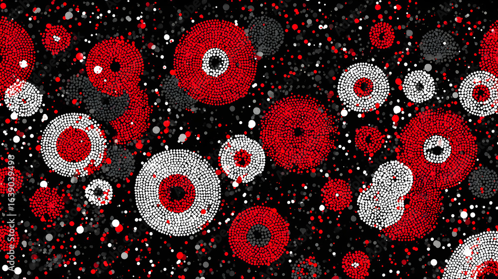 Poster abstract red and grey circles: a vibrant and eye-catching abstract pattern featuring a dynamic arran