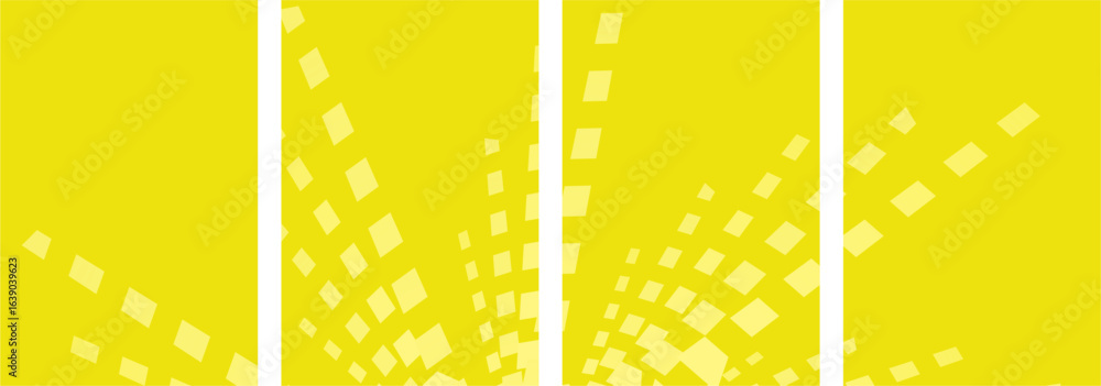 Poster a collection of technology-themed abstract vector backgrounds with a geometric pattern of yellow lin