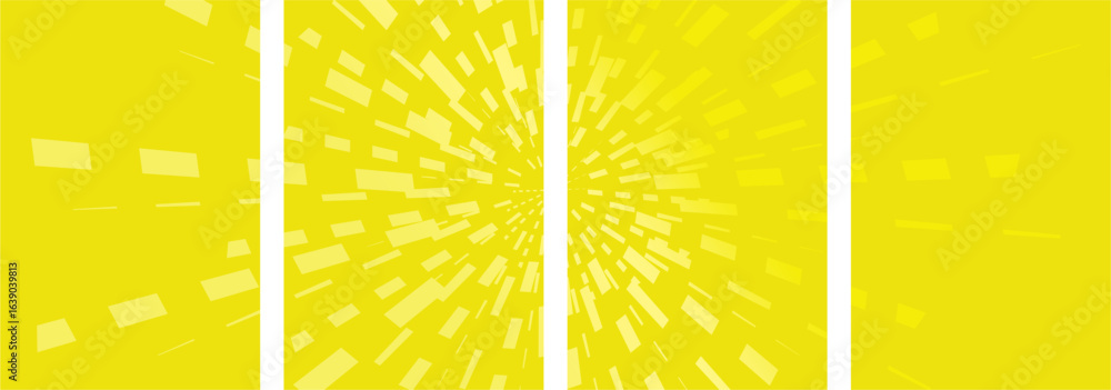 Poster a collection of technology-themed abstract vector backgrounds with a geometric pattern of yellow lin