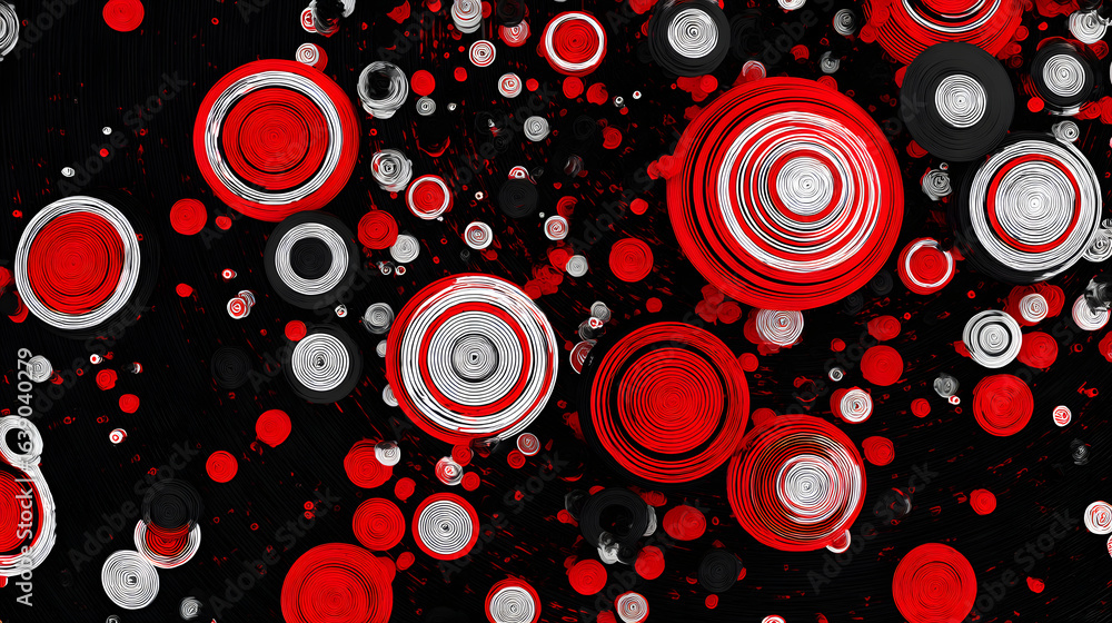Poster abstract geometric pattern: a mesmerizing geometric design features concentric circles and scattered