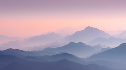 Cliffside panorama with layers of fading mountains into mist