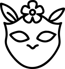 Intricate cultural mask adorned with delicate floral patterns and organic motifs