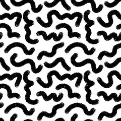 Abstract irregular black and white wave seamless pattern for trendy modern backgrounds