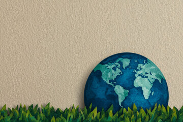 sustainable development goals with climate action and renewable resources. The world in 2050, a thriving planet powered by 100 sustainable renewable resources, watercolor style