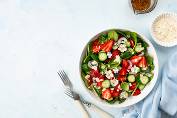Strawberry Spinach Salad. top view