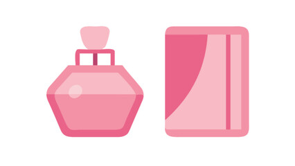 Fototapeta premium Elegant pink perfume bottle and packaging vector illustration for beauty product and fragrance design 100