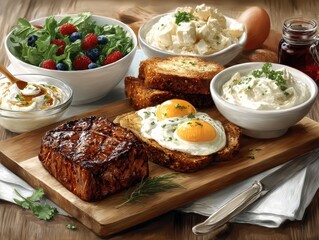 Steak, Eggs, & Salad: A Delicious Meal
