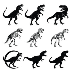 Dinosaur Silhouettes and Skeletons