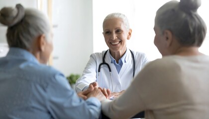 Obraz premium Doctora mayor ofreciendo apoyo y confianza a pacientes