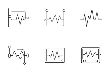 Obraz premium Electrical Schematic Symbols Depicting Resistors and Oscilloscope Signals Representing Electronics Components and Measurements in Engineering Diagrams