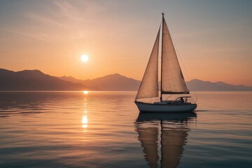 A Sailboat's Tranquil Dawn