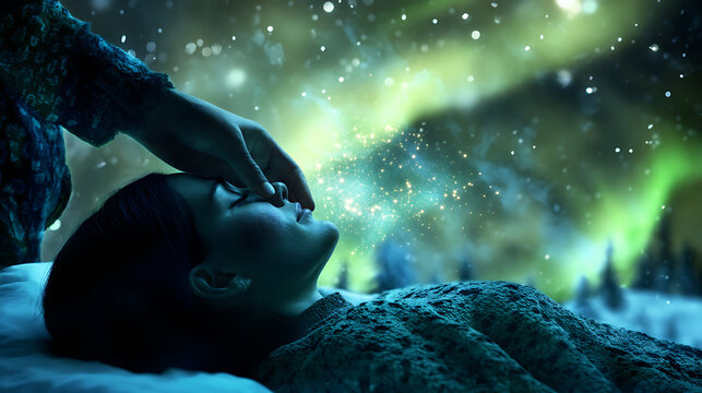 Healing touch under starry night