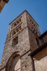 The church already existed in the year 1015. Evidence of this is the round arch under the...