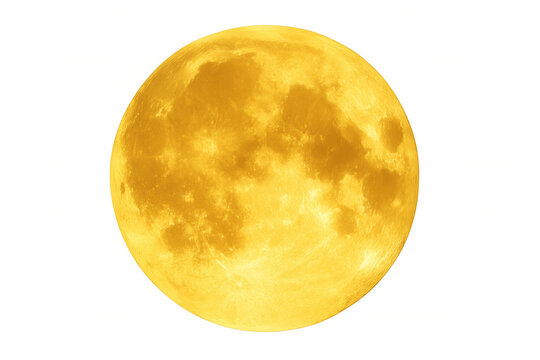 Glowing full moon revealing detailed lunar surface, craters visible against transparent backdrop, ideal for graphic design compositions - Powered by Adobe
