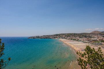 Gaeta, Latina, Lazio. Spectacular summer panorama on the Serapo beach.