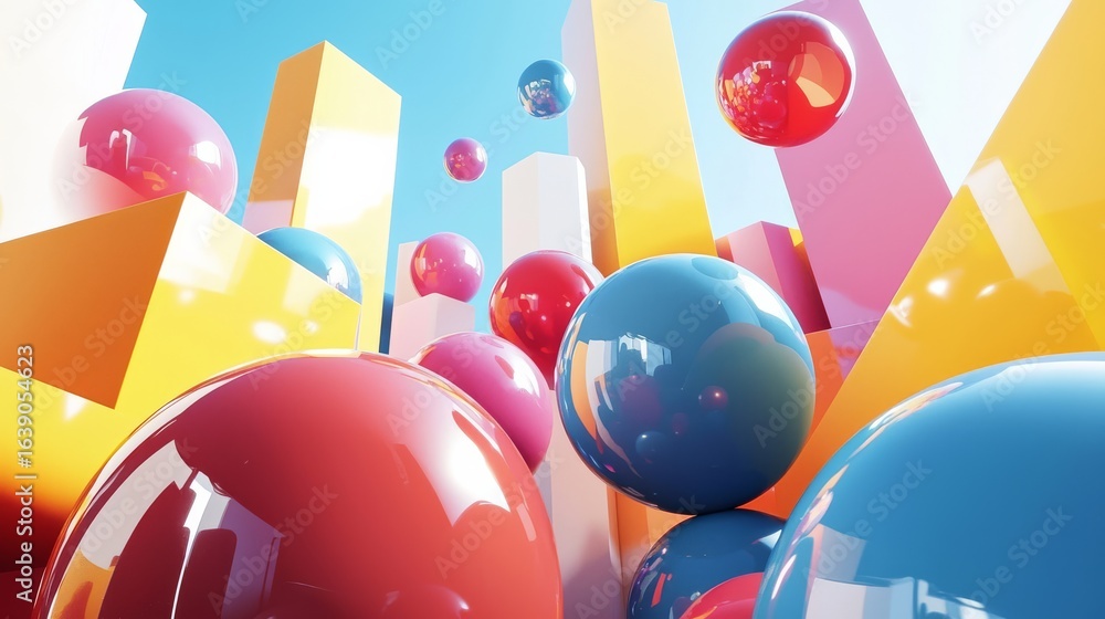 Poster rich visual texture from colorful abstract elements