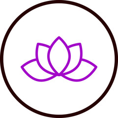 Lotus Vector Line Purple Circle Black