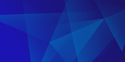 Abstract modern blue horizontal banner background with geometric diagonal overlay layer and glowing lines. Suit for banner, poster, cover, header, flyer, brochure, website, presentation.