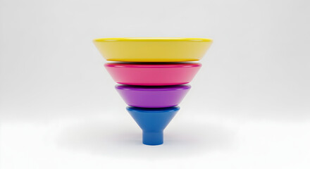  Colorful Funnel Stack Demonstrating Conversion and Growth