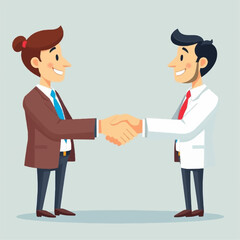 Clean vector art of two people shaking hands