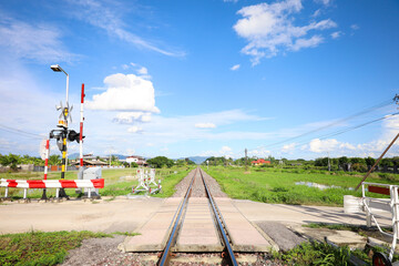 Railway tracks for passenger and freight logistics in the country.