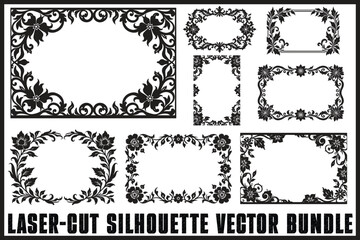 Obraz premium Floral Laser Cut Frame Bundle