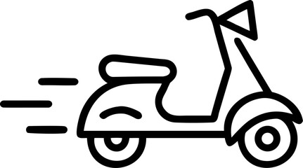 Delicious pizza slice being delivered quickly by a cheerful scooter driver perfect for food service