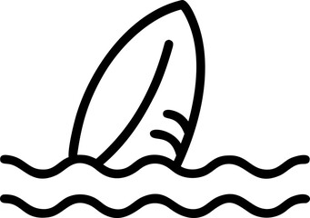 Stylized surfboard illustration with dynamic ocean waves and splashes perfect for summer themes