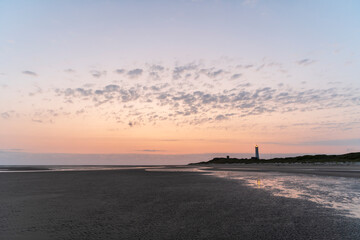 sunset over the beach