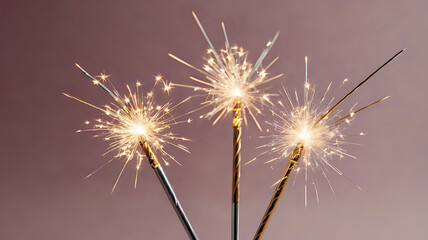 Obraz premium Sparkling Birthday Sparklers on Soft Pink Background